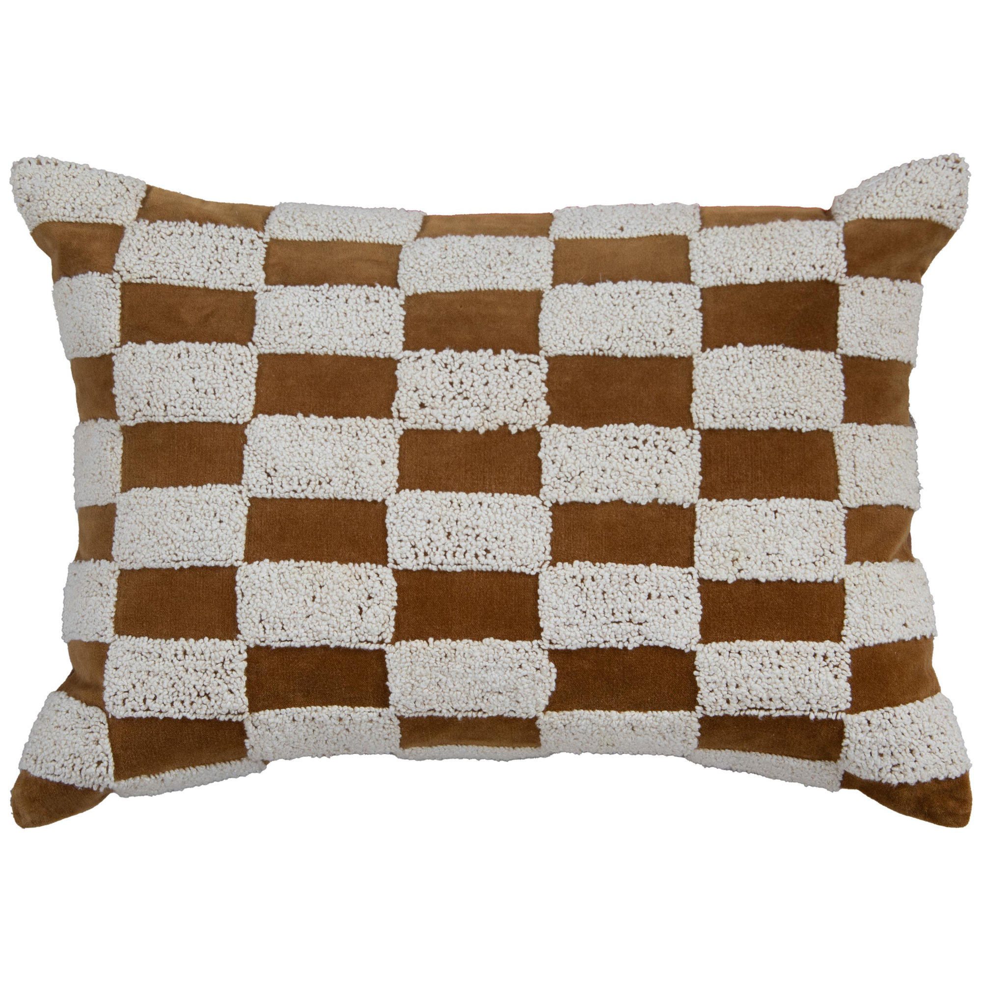 100% Cotton Throw Pillow, Brown/Natural, Down Blend