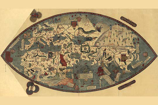 Carte du monde génoese-impression d’art graphique, H 44 po x l 66 po