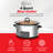 Kitchen Elite 4 Qt Oval Programmable Slow Cooker, Stainless Steel with Glass Lid
