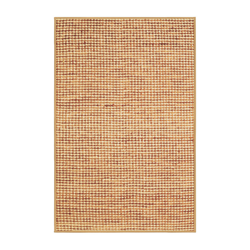 Tapis en laine / polyester tissé à la machine Druci brun / orange, Rectangle 2 pi x 4 pi