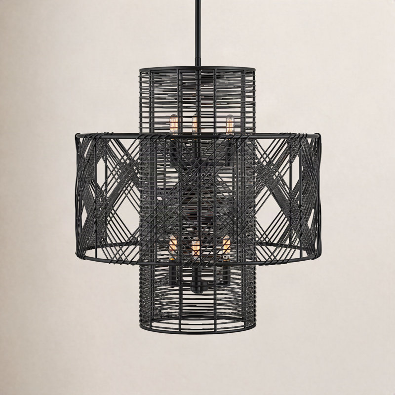 Nikko 6 - Light Chandelier, Black