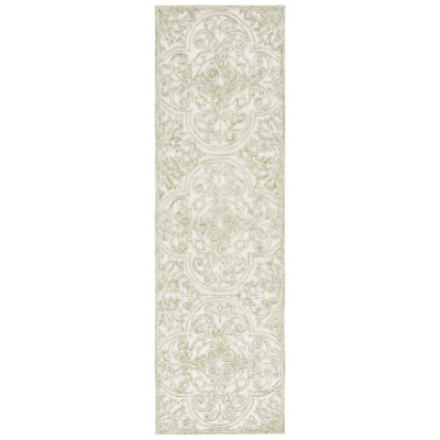 Tapis ivoire / vert Alfio Trace 101