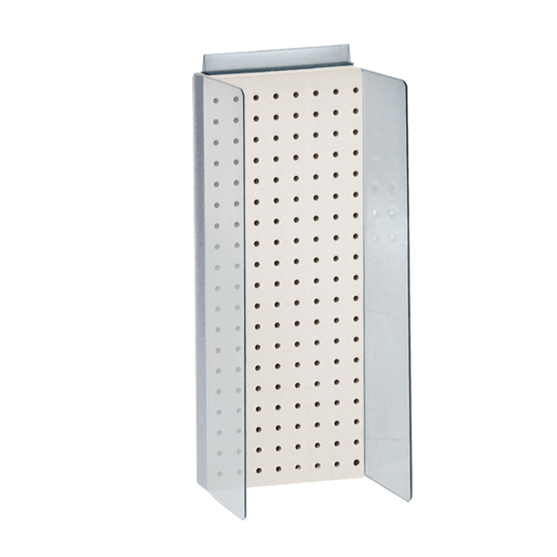 8"W x 20.625"H Pegboard Powerwing Display, White