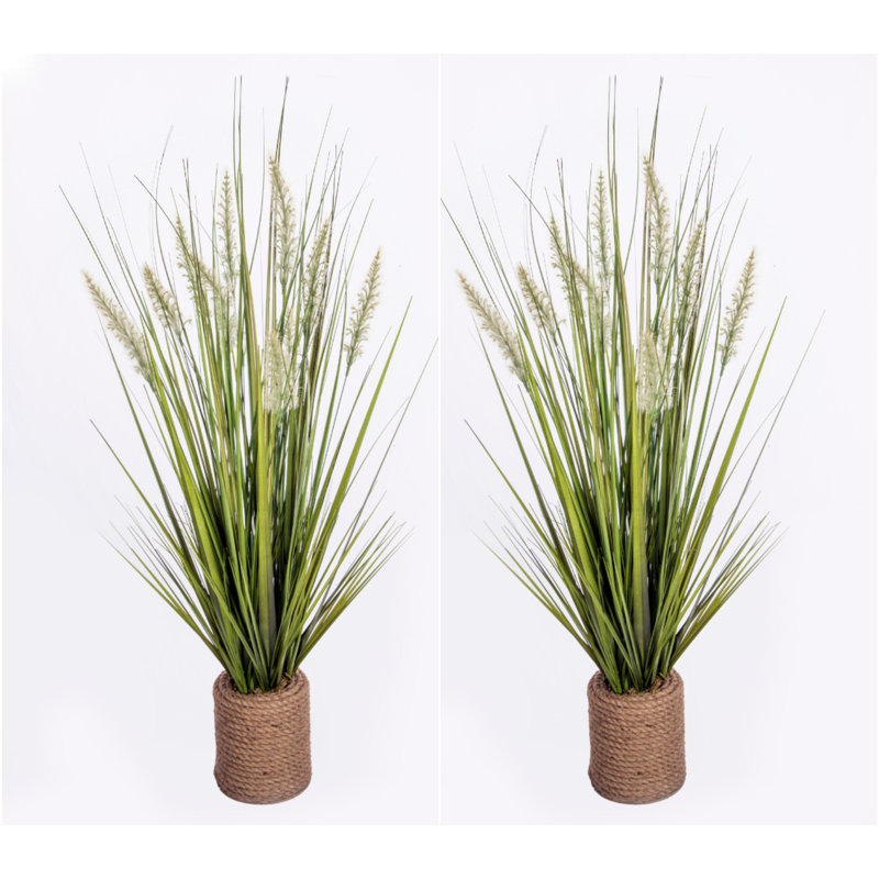 Herbe à oignon artificielle 40 "dans un vase décoratif, 2