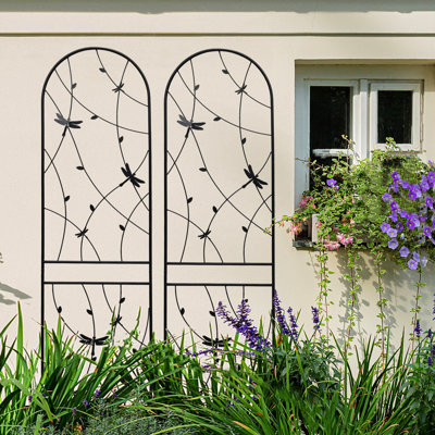 86.7" X 19.7" Rustproof Metal Trellis, 2 Pack, For Outdoor Plant Climbing Intention Garden Trellis 86.7"X19.7", Rustproof, Pack Growth Element