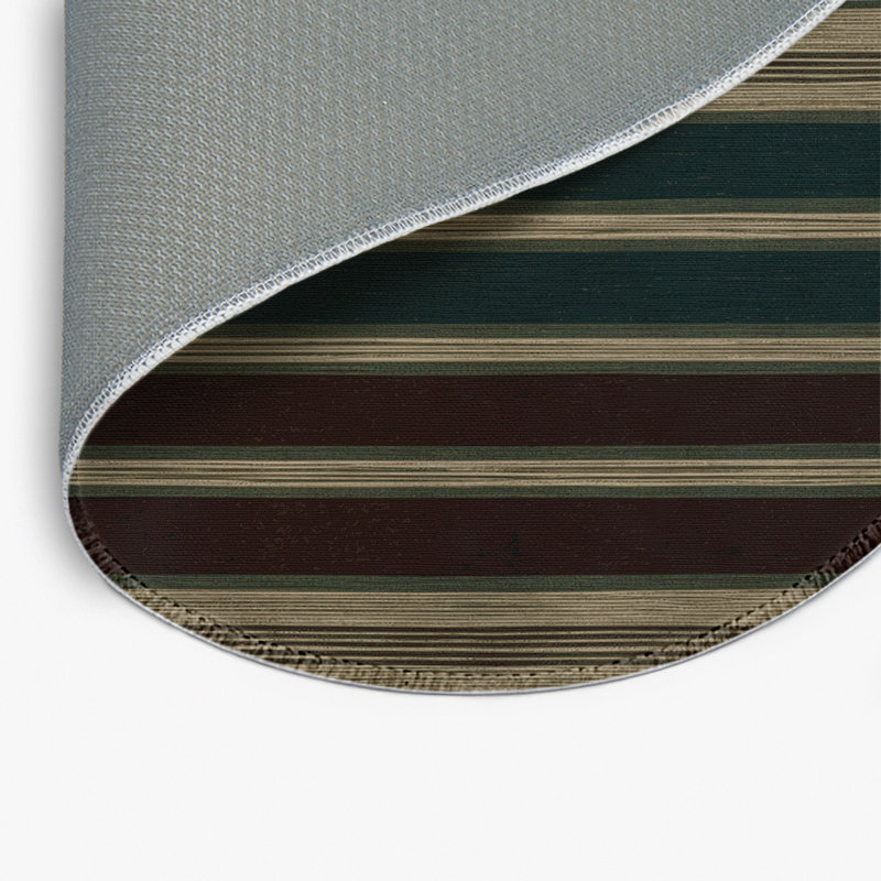 Tapis intérieur / extérieur brun HorizontalStripes, Rond 5 pi