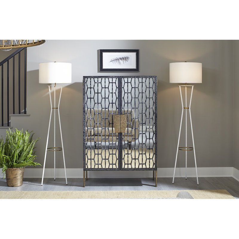 Cambridge Accent Cabinet, White Smooth Gesso, Gray