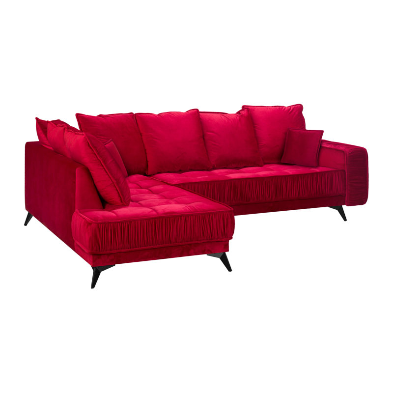 Albara 4 Seater Sofa & Chaise, Left Hand Facing, Red
