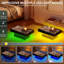 Table basse à DEL avec tiroirs de rangement, table centrale intelligente moderne avec contrôle de l'application, lumières de synchro de musique Bluetooth et conception en bois d'ingénierie durable pour la décoration du salon