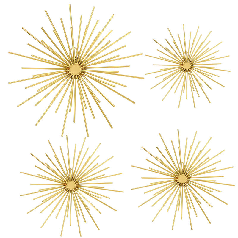 Metal Starburst Wall Decor 4 Pcs
