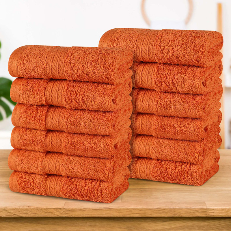 Cotton Plush Soft Highly-Absorbent Heavyweight Luxury Face Towel Washcloth, Ivory