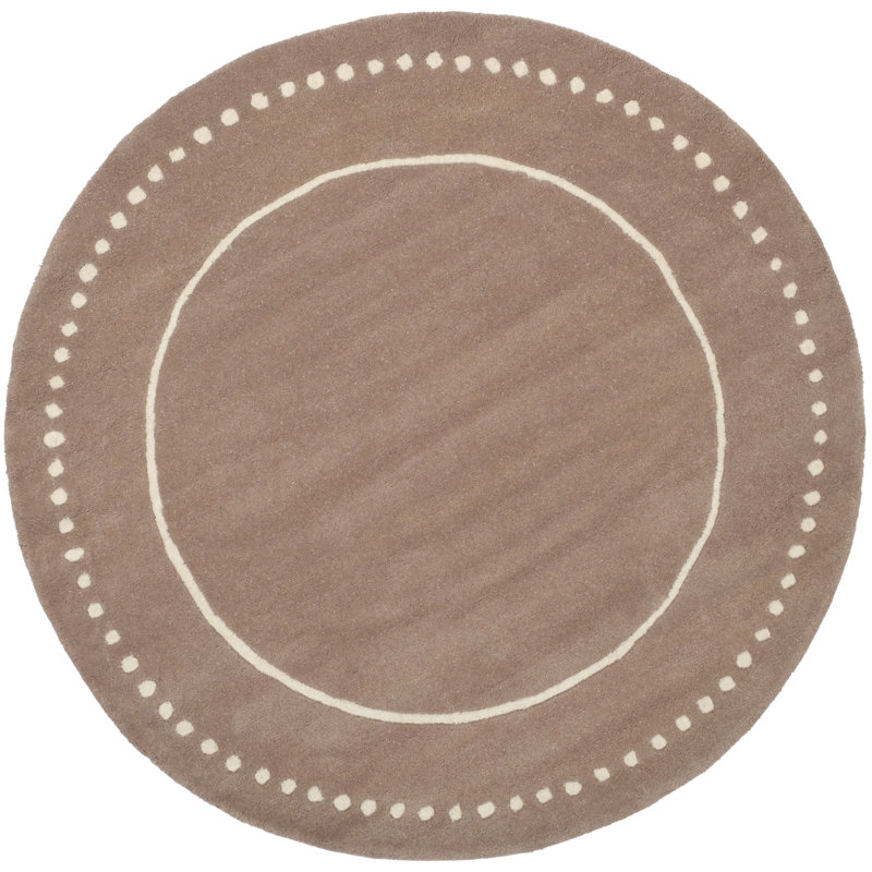 Cruz Hand Tufted Wool Polka Dots Rug, Round 5'