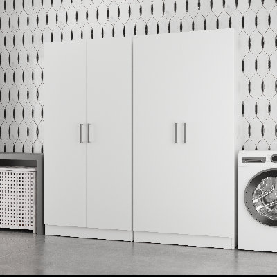 Vienna 2-Piece Set Of Tall 2-Door Storage Cabinets With Fixed Shelves