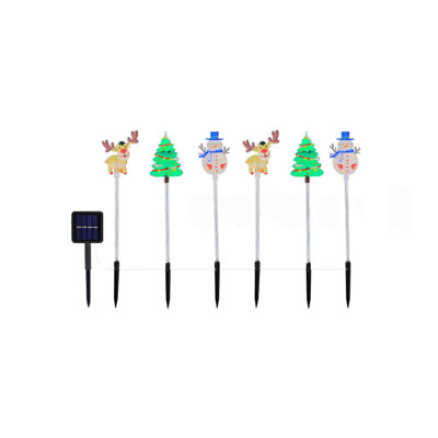 LED Christmas Solar Lights Christmas Classic Elements Shape Warm Color Mode Solar Ground Lights Holiday Outdoor Garden Yard Decoration One Tow Five