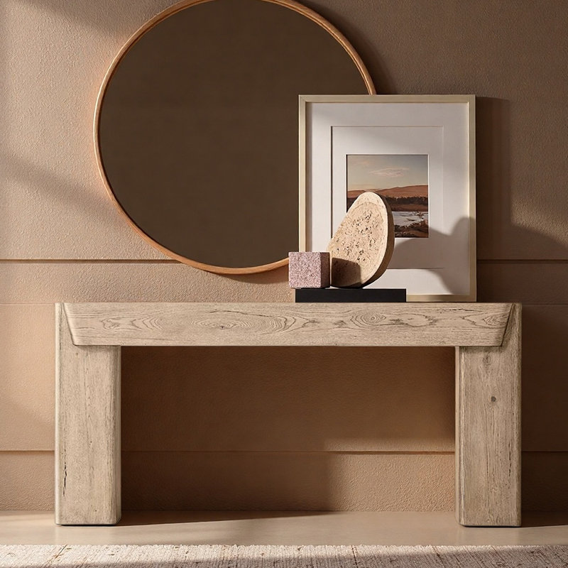 Console américaine de style américain, Bois naturel