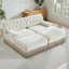 Canapé en velours courbé avec 2 repose-pieds 76,66 po Chesterfield-740742971