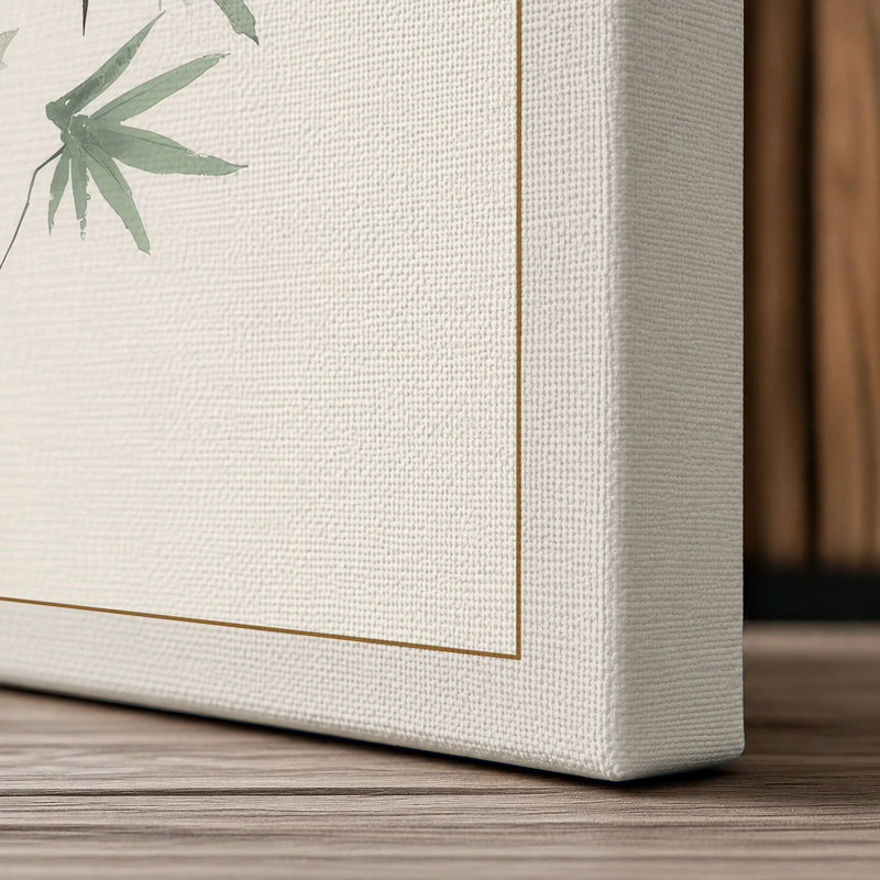 Bamboo in Ink Japandi - Wrapped Canvas, 24x16 - 61.0 x 40.6 cm, Cream Border
