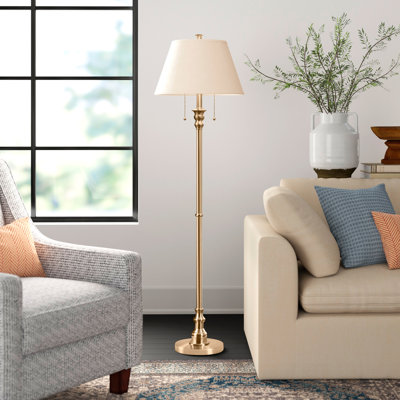 Lampe sur pied espion en verre - laiton antique