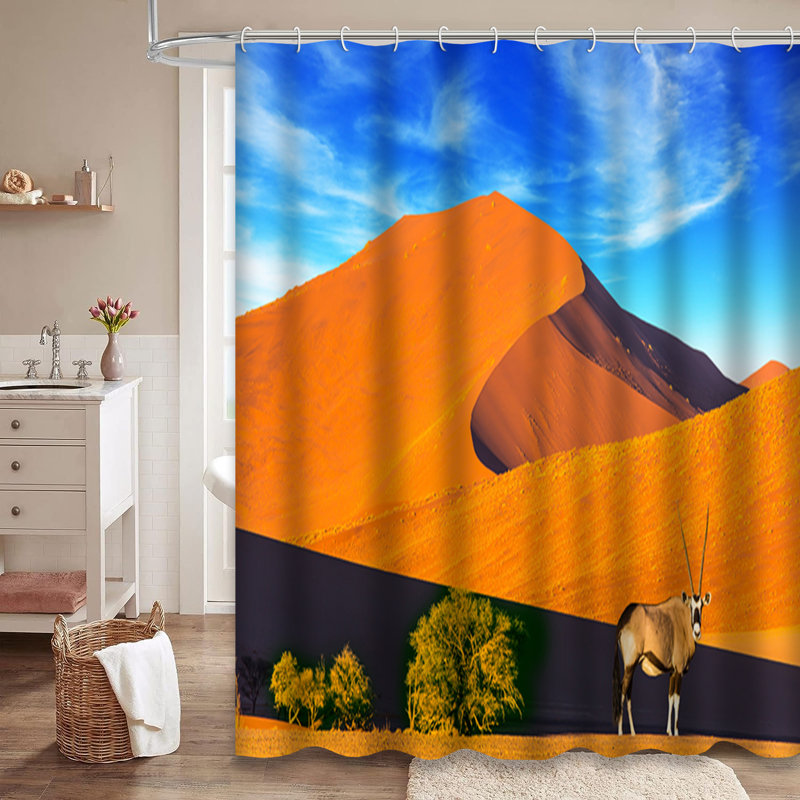 Rideau de douche exotique avec 12 crochets South Desert Sunset Road South, L 72 po x l 78 po