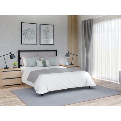 Fulton Queen Platform Bed with 5 Metal Legs - Magnificent Bed in Powder Coating Black Color