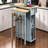 47 inch Kitchen Island with Extendable Dining Table, Rubber Wood Veneer Kitchen Table with Internal Storage Rack, Power Outlet, Kitchen island with Storage 2 Drawers 2 Cabinet-129164246