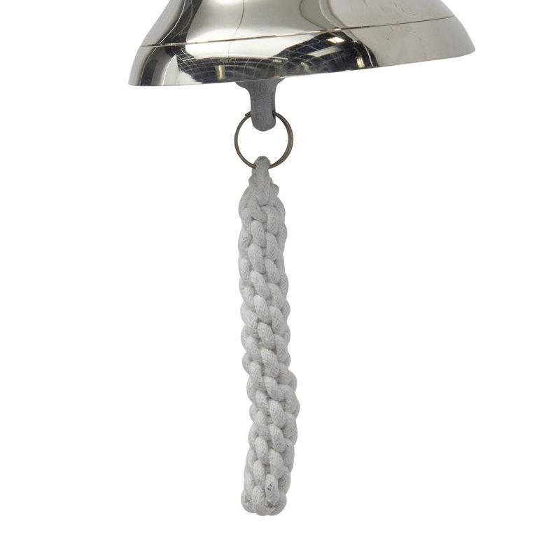 Cloche décorative en métal Schniepp, Argent, H 6,55 po x l 7,5 po x P 5,95 po