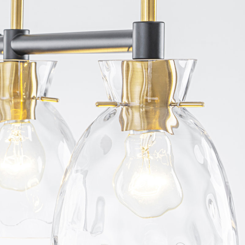 Luminaire suspendu linéaire 43 "pour îlot de cuisine 43" avec verre ondulé en forme de cloche 43 " 