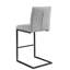 Tabouret de bar gris pratique avec siège de 24 pouces de hauteur, structure en métal noir pour pub et salle à manger, 2 sièges méticuleusement conçus, îlot de cuisine,-1082017486