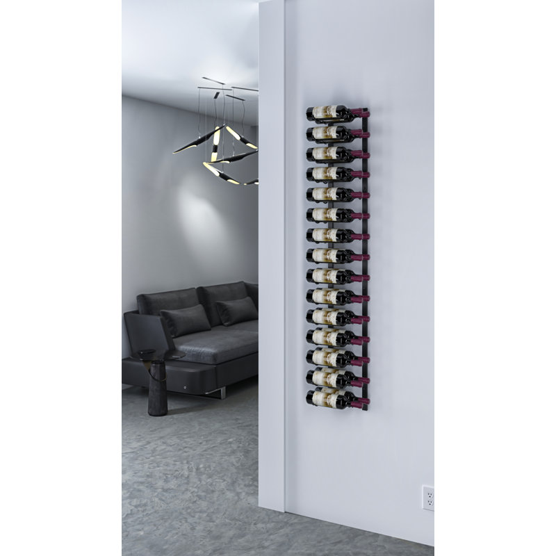 30 Bottle Wall Mounted Wine Bottle Rack, Matte Black