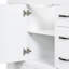 Base de meuble-lavabo 36 po, 6 tiroirs, blanc, bois massif et base de rangement multifonctionnelle blanche-707830617-707830598