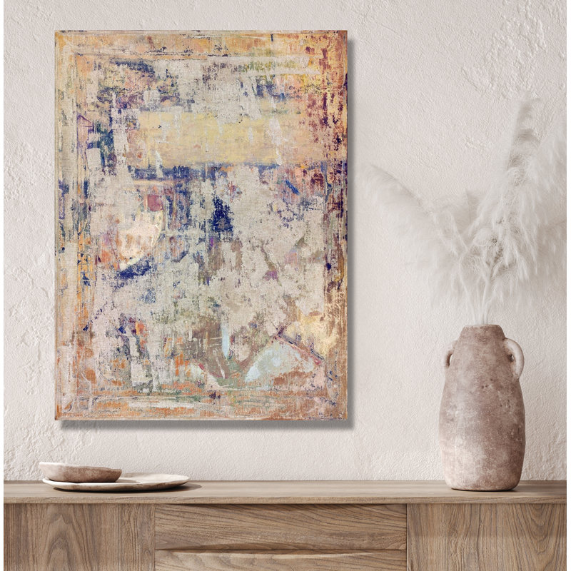 Abstrait rétro - reproduction d'artiste sur toile, H 48 po x l 36 po x P 1,5 po, Toile tendue