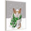 «White Cat Green Scarf» par Fab Funky, impression sur toile encadrée