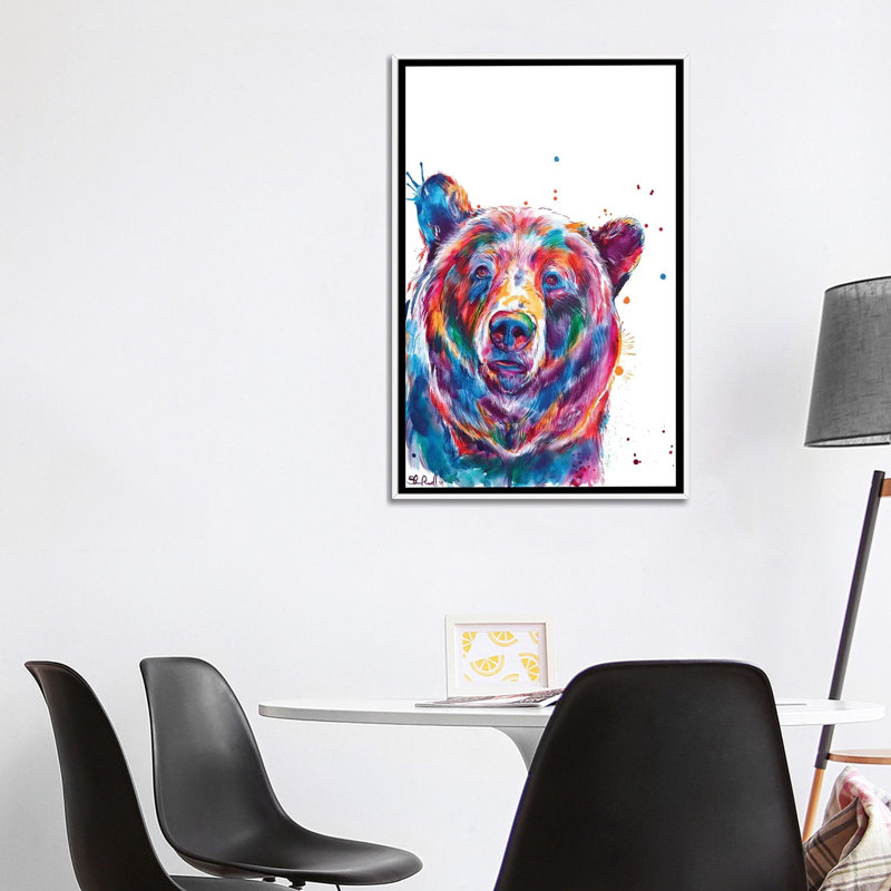 Ours par Shaunna Russell - reproduction d'art sur toile, H 40 po x l 26 po x P 1,5 po, Toile blanche encadrée, Aucun mat