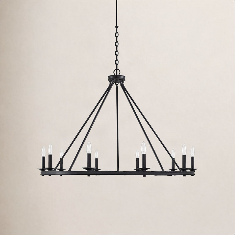 Poynor 10-Light Chandelier, Matte Black