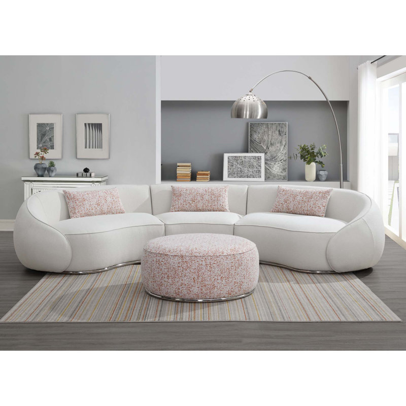 Canapé modulaire Boucle avec 3 coussins (sans repose-pieds)