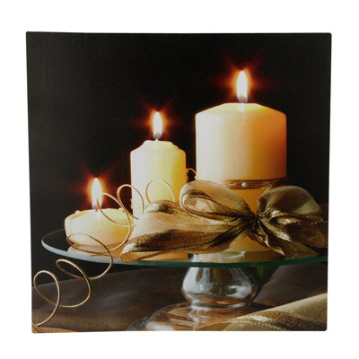 " 3 LED Lighted Candle Scene "