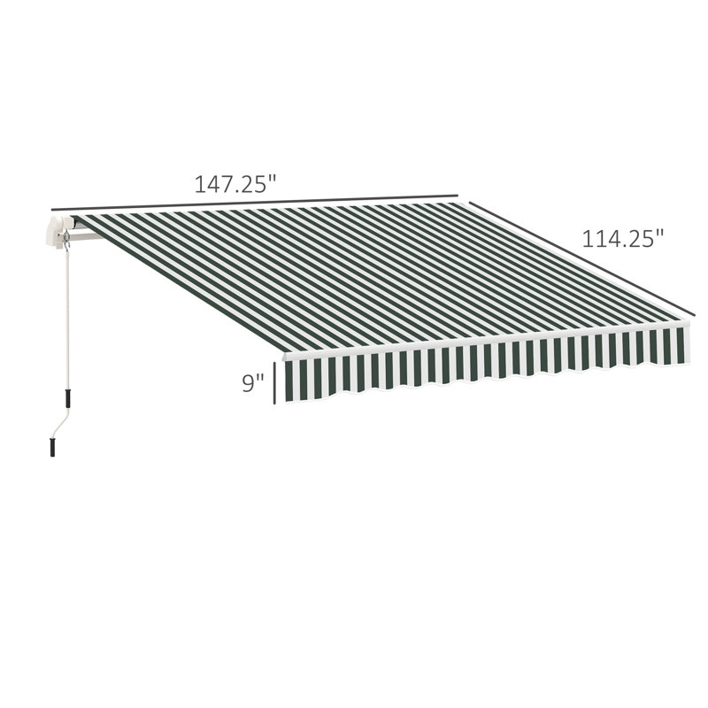 Auvent de remplacement pour auvent d'extérieur en tissu rétractable Outsunny, protection UV, vert et blanc