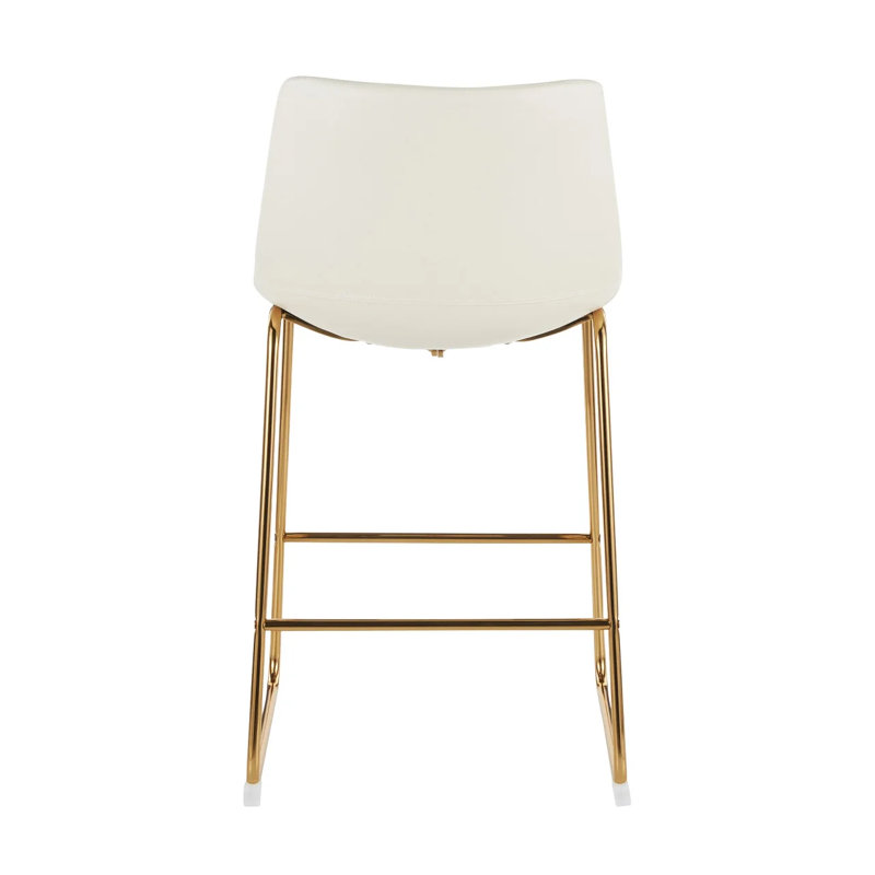 Landon Gold Stool 26" (Set Of 3), White