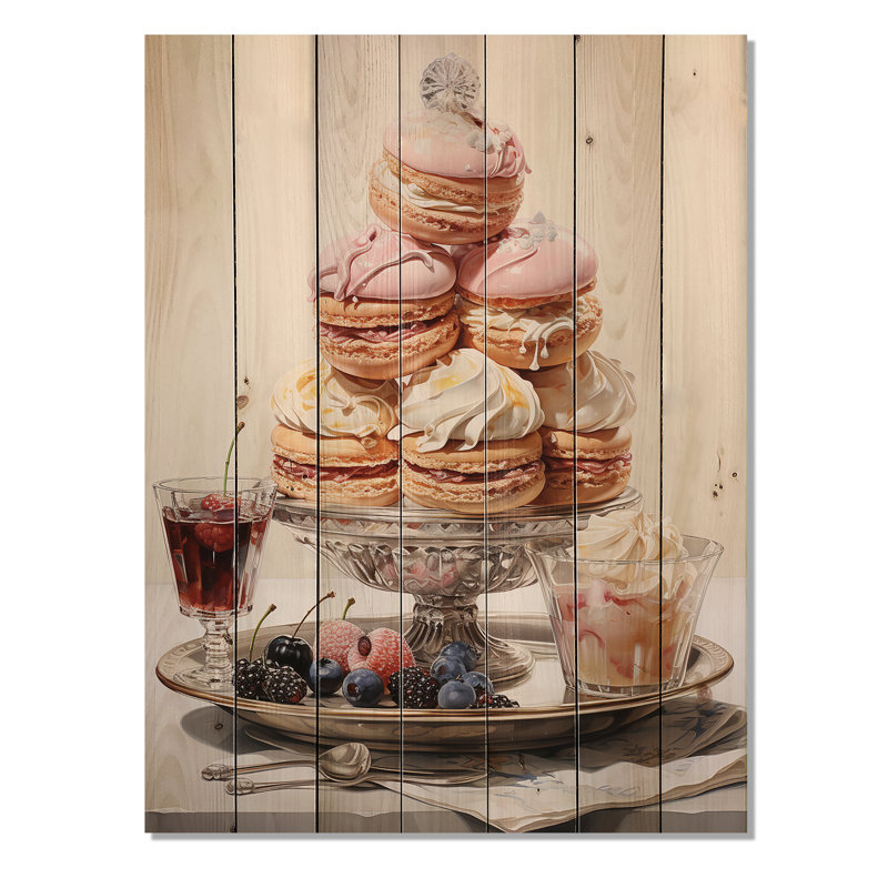 Alimentation, pâtisseries françaises I sur bois, H 40 po x l 30 po x P 0,78 po