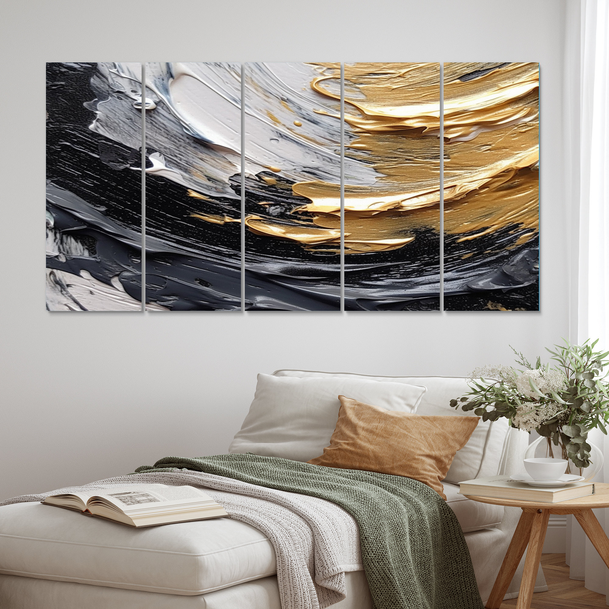 Ivy Bronx Gold Black Spiral Illusions I - Abstract Spirals Canvas Print ...