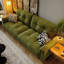 Coussin en chenille vert-1121216231