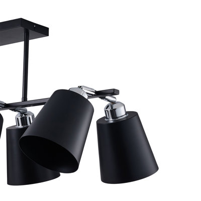Adjustable 6-Light Semi-Flush Mount Ceiling Spotlight