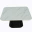 Table basse carrée de style contemporain avec plateau en faux marbre et base tambour