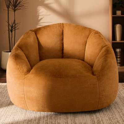 Large Microfiber / Microsuede Shell-Shaped Bean Bag Chair Bean Bag Sofa by Trule