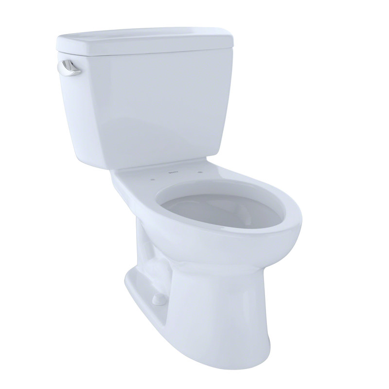 Eco Drake® Two-Piece Elongated 1.28 GPF Toilet With Wax Ring and Toilet Mounting Bolts (Seat Not Included)