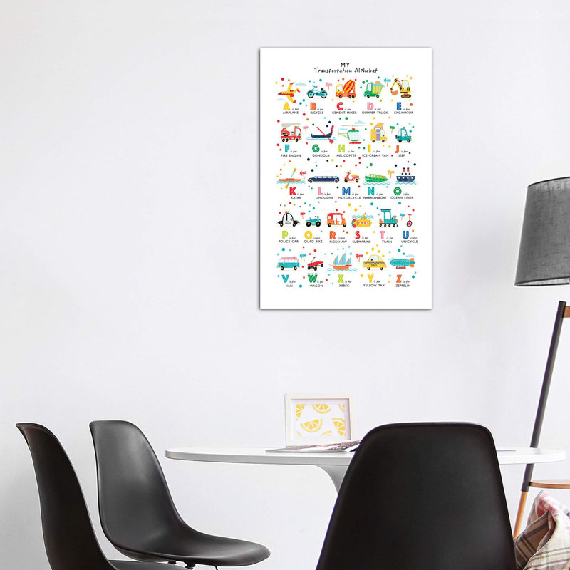 Transport - alphabet, Pas de tapis, Toile tendue, H 48 po x l 32 po x P 1,5 po