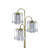 63-inch tall metal floor lamp, brass finish, crystal chandelier design
