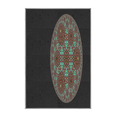 Tapis vert clair / orange / noir Power Loom