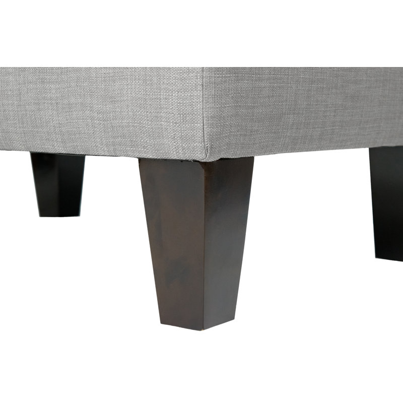 Repose-pieds rectangulaire avec rangement de 22 po Kwong, gris
