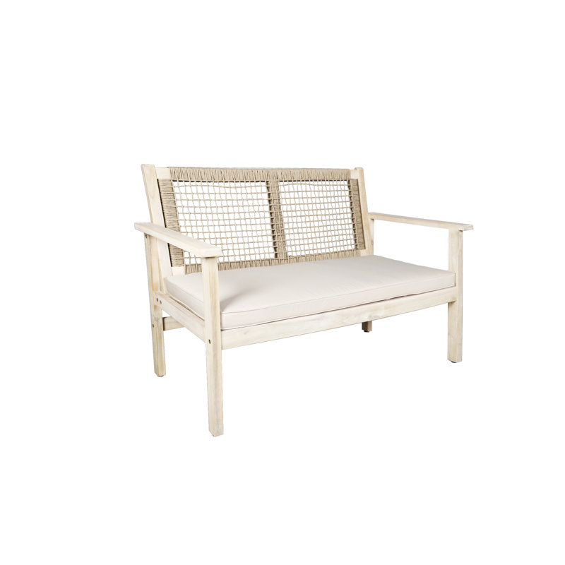 47.2" Acacia Outdoor Loveseat With Cushions